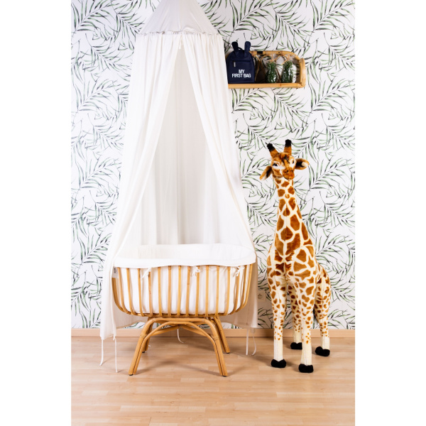 Berceau rotin 80x40 jersey écru + matelas Childhome