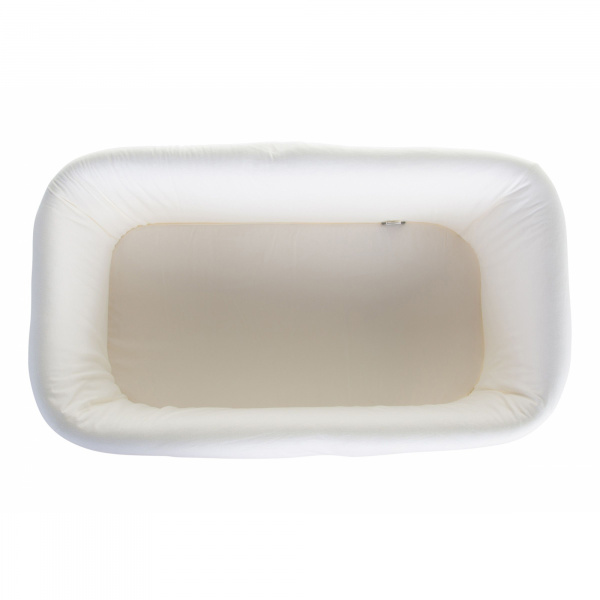 Berceau rotin rectangulaire 90x50 jersey écru + matelas Childhome