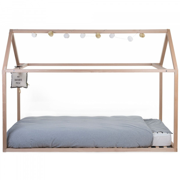 Lit cabane junior en bois naturel 90 x 200 cm Childhome
