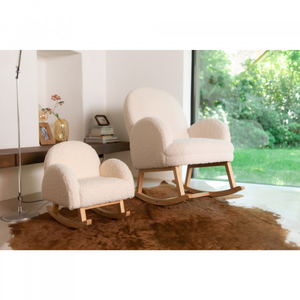 Fauteuil à bascule teddy ecru Childhome