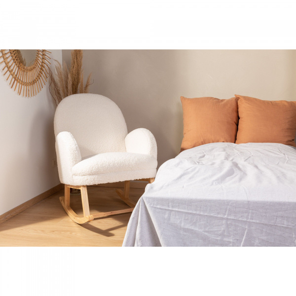 Fauteuil à bascule teddy ecru Childhome