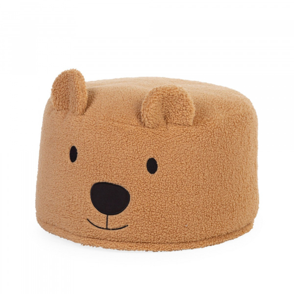Pouf enfant teddy bear beige en bouclette - 40 cm Childhome