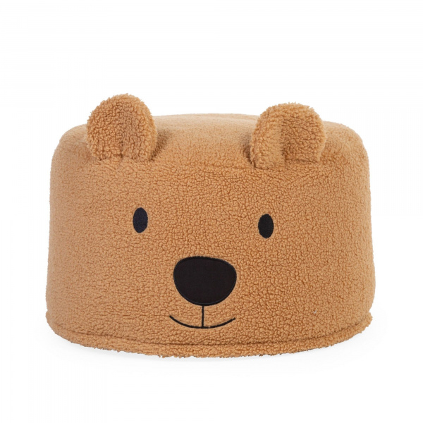Pouf enfant teddy bear beige en bouclette - 40 cm Childhome