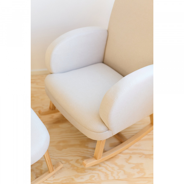Fauteuil à bascule en lin beige Childhome