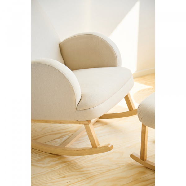 Repose-pieds à bascule en lin beige Childhome