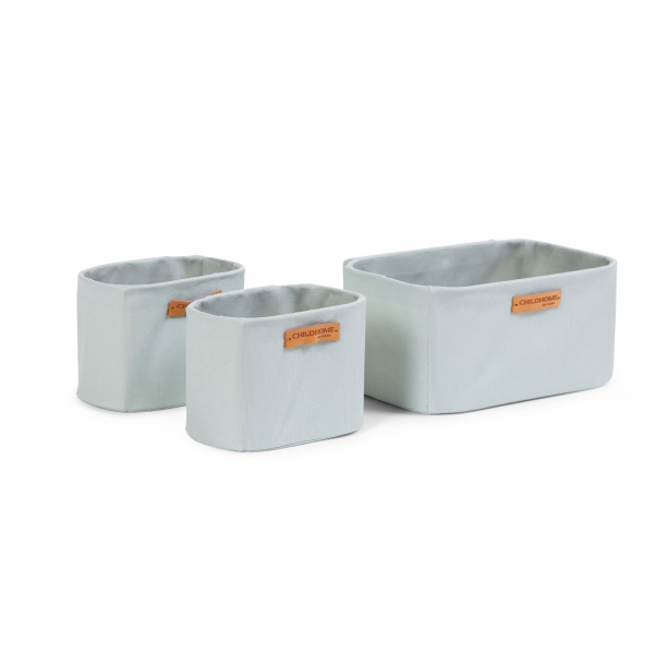 Lot de 3 paniers de rangement à suspendre gris Childhome