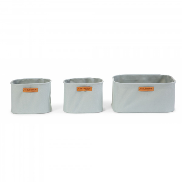 Lot de 3 paniers de rangement à suspendre gris Childhome
