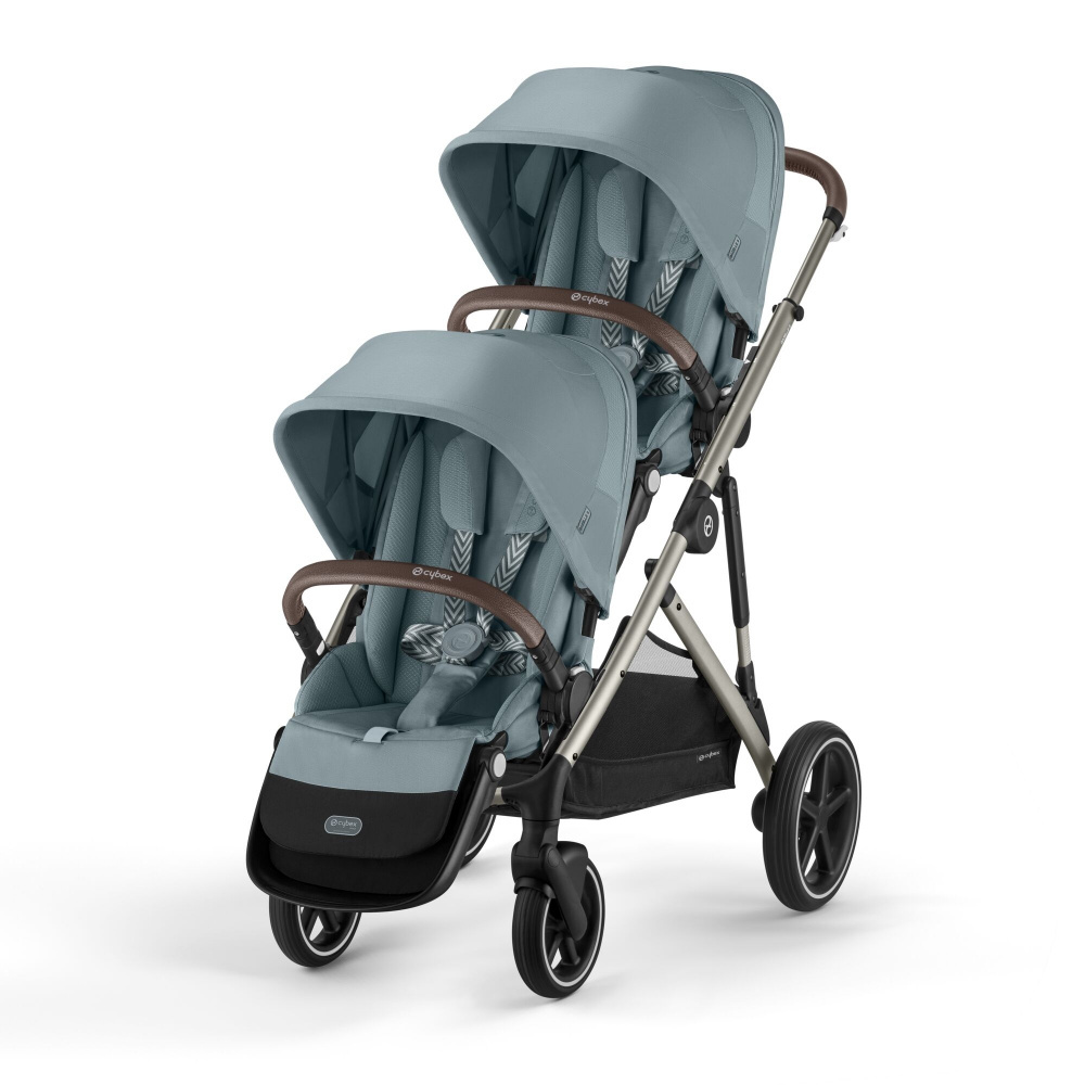 Poussette double gazelle s - châssis taupe + siège - sky blue de Cybex sur  allobébé