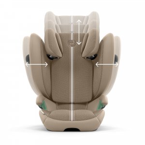 Siège auto pliable i-size solution g2 i-fix tissu plus almond beige Cybex
