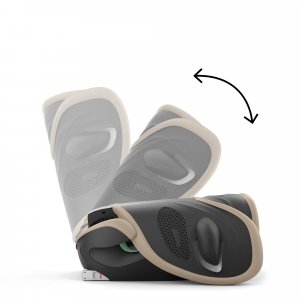 Siège auto pliable i-size solution g2 i-fix tissu plus almond beige Cybex