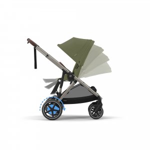 Poussette e-gazelle s moss green châssis taupe Cybex