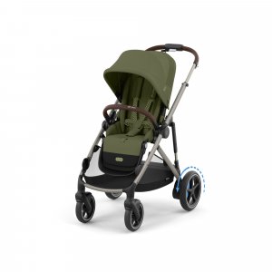 Poussette e-gazelle s moss green châssis taupe Cybex