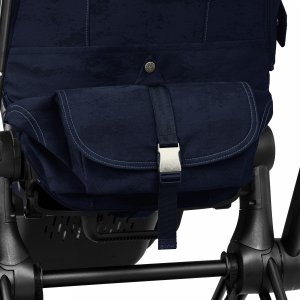 Poussette e-priam 2 rebellious luxury denim blue châssis matt black Cybex