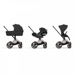 Poussette priam 5 sepia black châssis rosegold Cybex