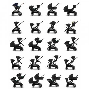 Poussette gazelle s moon black châssis noir Cybex