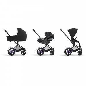 Poussette e-priam 2 cozy beige châssis matt black Cybex