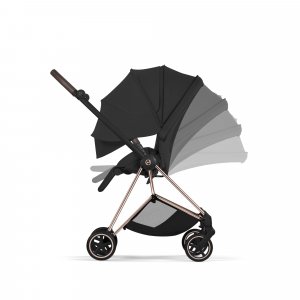 Poussette compacte mios 4 sepia black châssis chrome Cybex