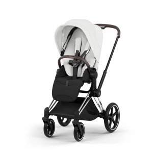 Poussette priam 5 off white châssis chrome Cybex