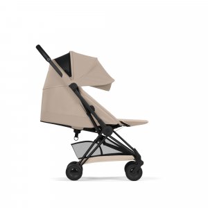 Poussette duo compacte coya 2 avec nacelle pliable châssis matt black cozy beige Cybex
