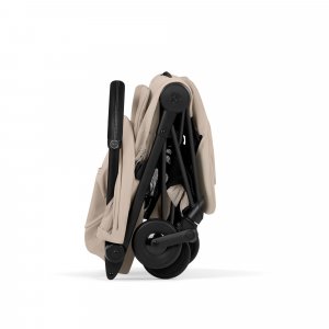 Poussette duo compacte coya 2 avec nacelle pliable châssis matt black cozy beige Cybex