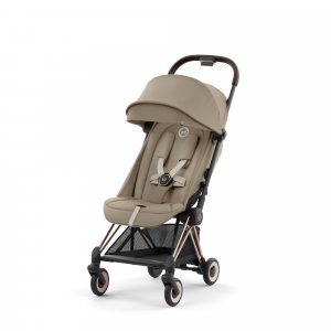Poussette compacte coya cozy beige châssis rosegold Cybex
