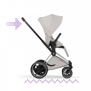 Poussette électrique e-priam 3 city grey châssis chrome Cybex