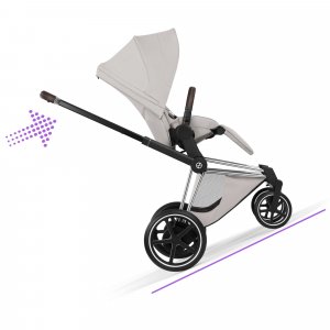 Poussette électrique e-priam 3 city grey châssis chrome Cybex
