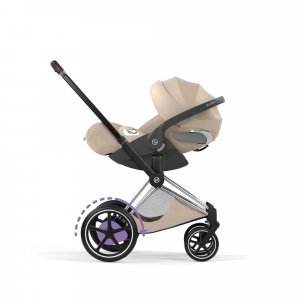 Poussette électrique e-priam 3 cozy beige châssis chrome Cybex