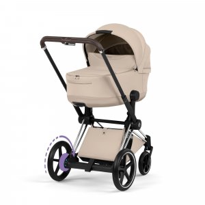 Poussette électrique e-priam 3 cozy beige châssis chrome Cybex