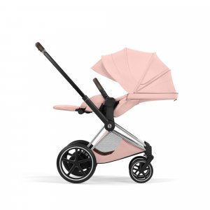 Poussette électrique e-priam 3 peach pink châssis chrome Cybex
