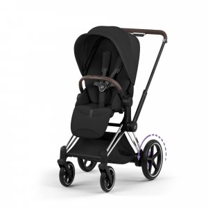 Poussette électrique e-priam 3 sepia black châssis chrome Cybex