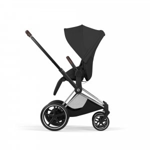 Poussette électrique e-priam 3 sepia black châssis chrome Cybex