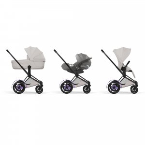 Poussette électrique e-priam 3 city grey châssis matt black Cybex