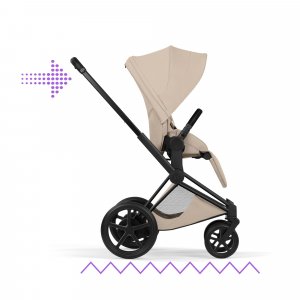 Poussette électrique e-priam 3 cozy beige châssis matt black Cybex