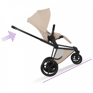 Poussette électrique e-priam 3 cozy beige châssis matt black Cybex