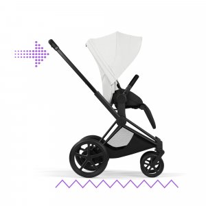 Poussette électrique e-priam 3 off white châssis matt black Cybex