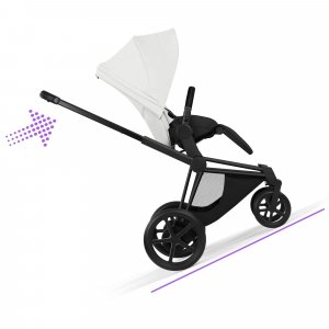 Poussette électrique e-priam 3 off white châssis matt black Cybex