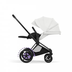 Poussette électrique e-priam 3 off white châssis matt black Cybex