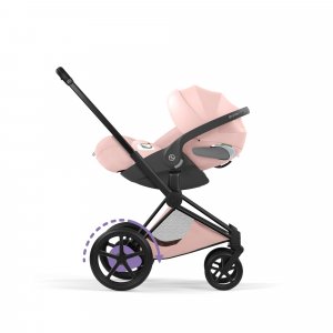 Poussette électrique e-priam 3 peach pink châssis matt black Cybex