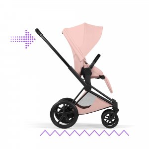 Poussette électrique e-priam 3 peach pink châssis matt black Cybex