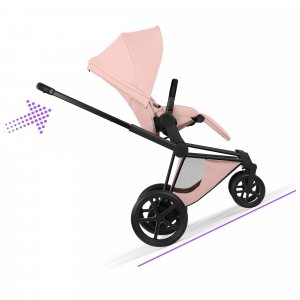 Poussette électrique e-priam 3 peach pink châssis matt black Cybex
