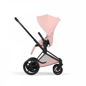Poussette électrique e-priam 3 peach pink châssis matt black Cybex