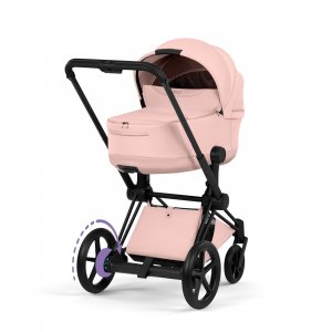 Poussette électrique e-priam 3 peach pink châssis matt black Cybex