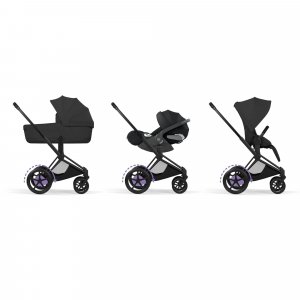 Poussette électrique e-priam 3 sepia black châssis matt black Cybex