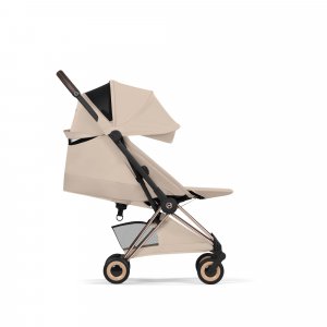Poussette compacte voyage coya 2 style châssis rosegold cozy beige Cybex