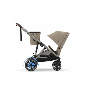 Poussette e-gazelle s almond beige châssis taupe Cybex