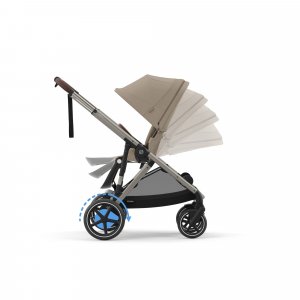 Poussette e-gazelle s almond beige châssis taupe Cybex