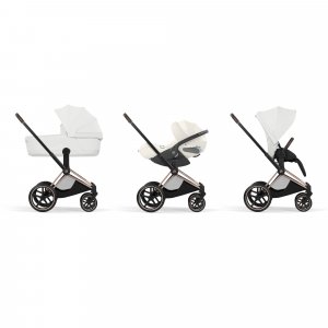 Poussette priam 5 off white châssis rosegold Cybex