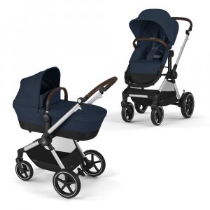 Poussette eos lux 2-en-1 ocean blue châssis silver Cybex