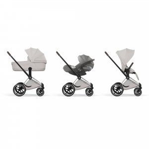 Poussette priam 5 city grey châssis chrome Cybex